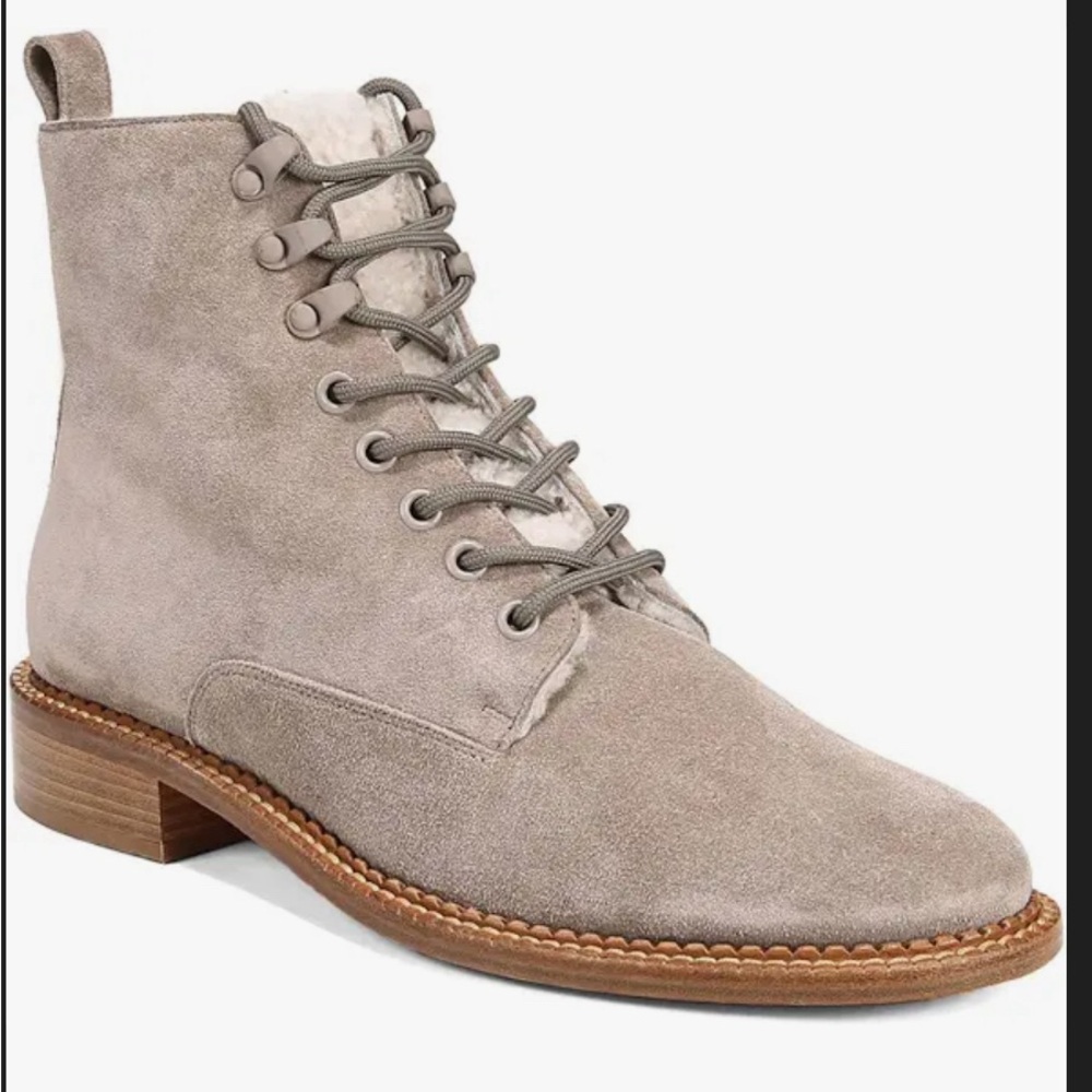 Vince Cabria taupe grey suede ankle boot size 8, box and bag included